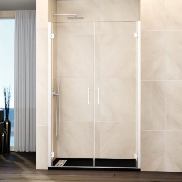Mampara ducha 2 puertas abatibles GLASS blanco
