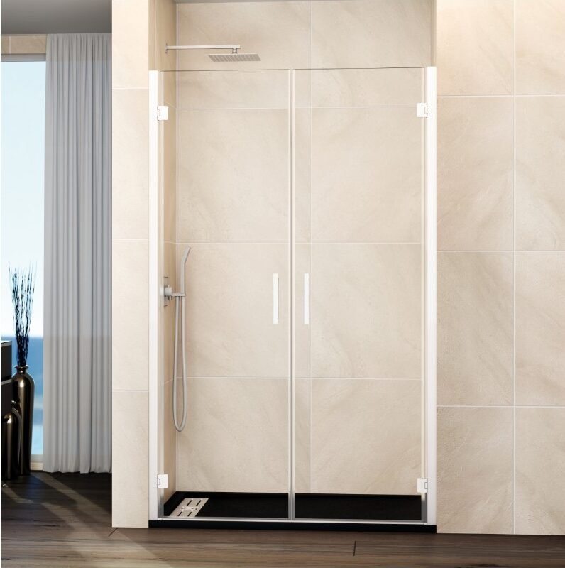 0X-e1764761778527.jpg Mampara ducha 2 puertas abatibles GLASS blanco - Imagen 1