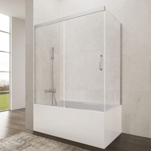 Mampara bañera frontal fijo + corredera + lateral fijo BASIC