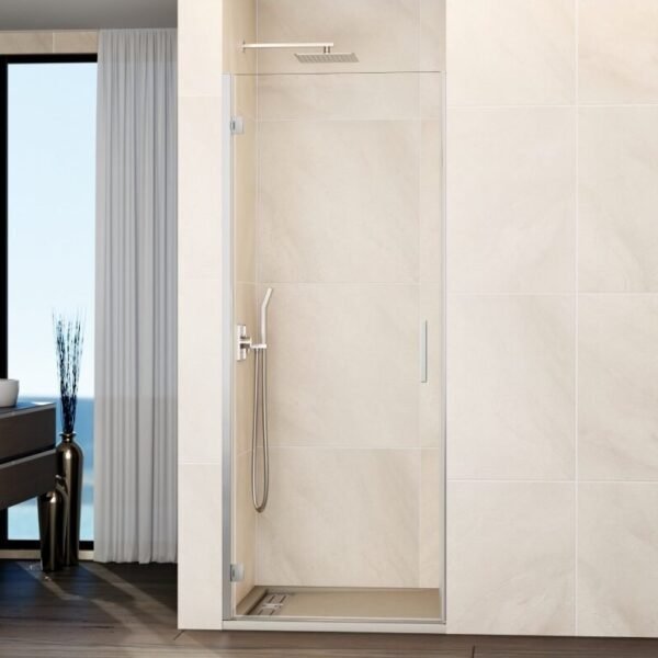 Mampara ducha 1 puerta abatible GLASS bisagra a perfil