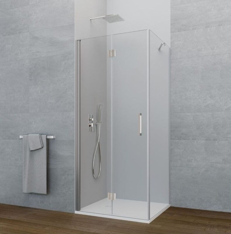 3-4-e1764951145906.jpg Mampara plegable al interior del plato + lateral fijo GLASS - Imagen 1