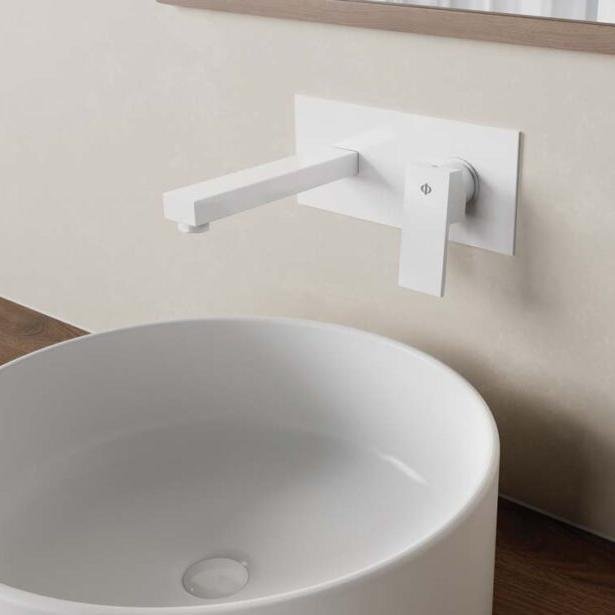 3028BL-1701114694.jpg Grifo empotrado de lavabo ORION BLANCO - Imagen 1
