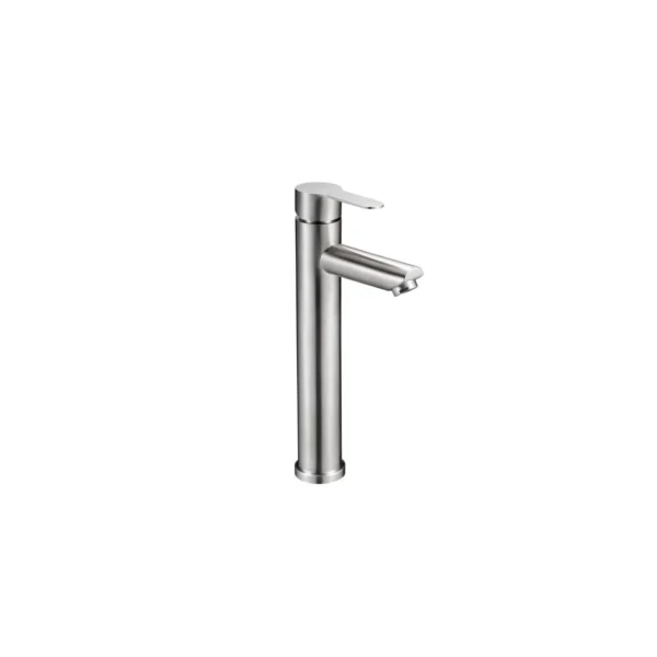 Grifo monomando para lavabo caño alto IONY Acero