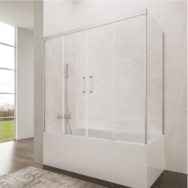 Mampara bañera 2 fijo + 2 corredera + lateral fijo BASIC SPAZIO