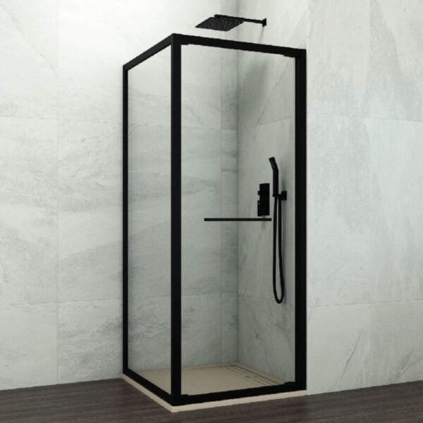 Mampara ducha plegable SPAZIO COMBI A NEGRA + lateral fijo
