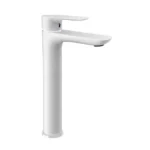 Grifo monomando lavabo caño alto CASSIO blanco