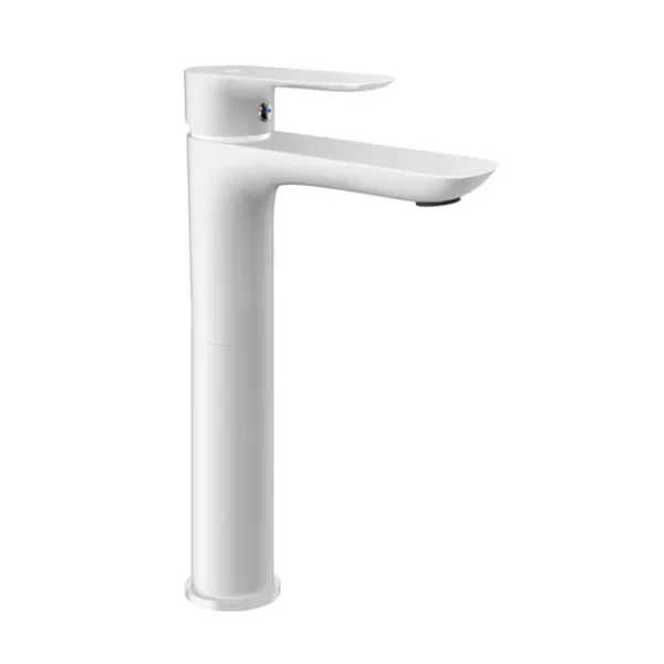 Grifo monomando lavabo caño alto CASSIO blanco