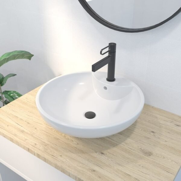 LAVABO CERÁMICO REDONDO SOBRE ENCIMERA 9305