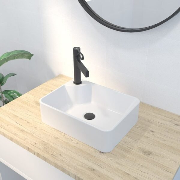 LAVABO CERÁMICO RECTANGULAR PARA MUEBLE 9367