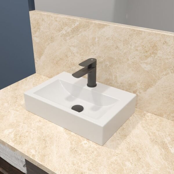LAVABO CERÁMICO RECTANGULAR 9368 PARA MUEBLE O MURAL