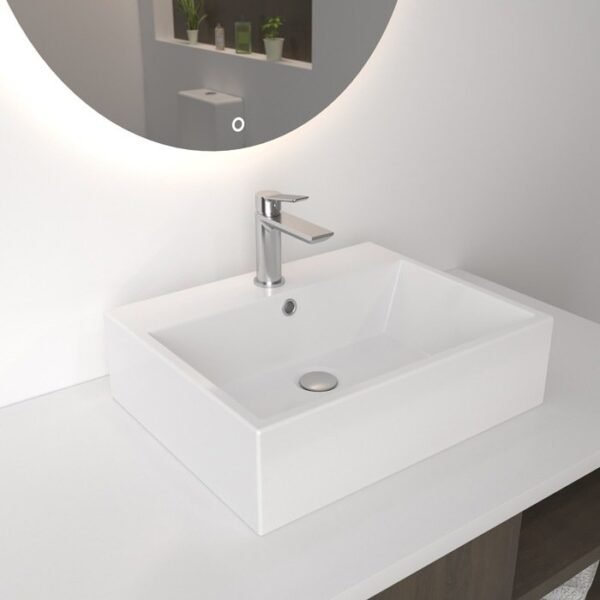 LAVABO CERÁMICO RECTANGULAR 9384 MUEBLE O PARED