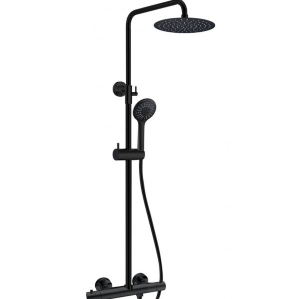 Conjunto de ducha termostático redondo ROUND ELITE NEGRO