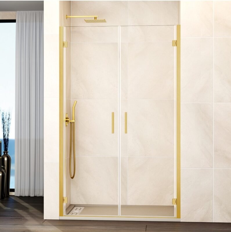 H-3-e1764868526562.jpg Mampara ducha 2 puertas abatibles GLASS oro - Imagen 1