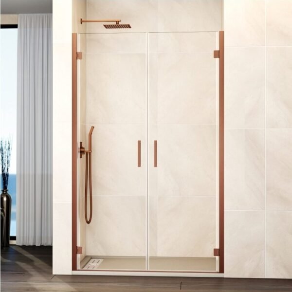 Mampara ducha 2 puertas abatibles GLASS cobre