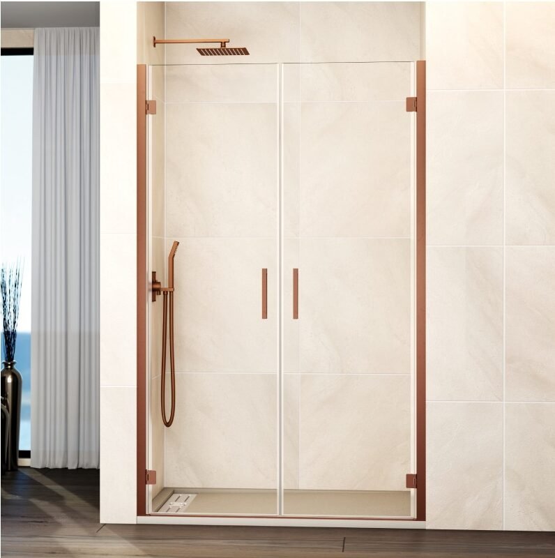 K-e1764773639168.jpg Mampara ducha 2 puertas abatibles GLASS cobre - Imagen 1