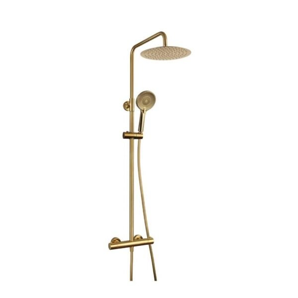 Conjunto de ducha termostático ROUND ELITE ORO PVD