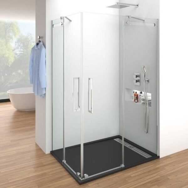 Mampara ducha INOX VETRUM angular al vértice