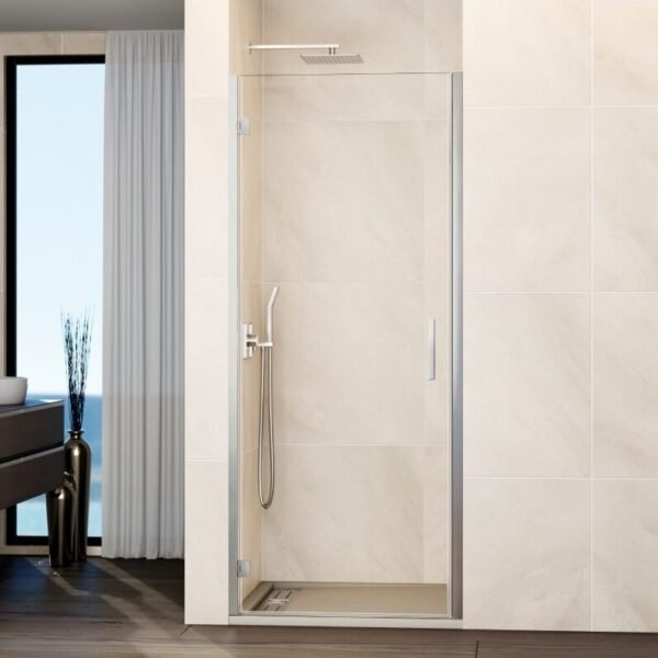 Mampara ducha 1 puerta abatible GLASS bisagra perfil con cierre perfil