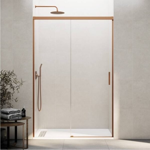 Mampara ducha fijo + corredera BASIC COBRE