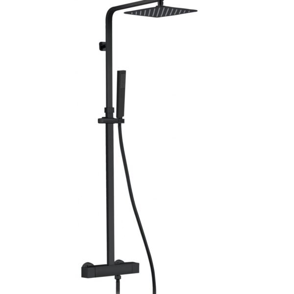 Conjunto de ducha termostático cuadrado QUADRA ELITE NEGRO
