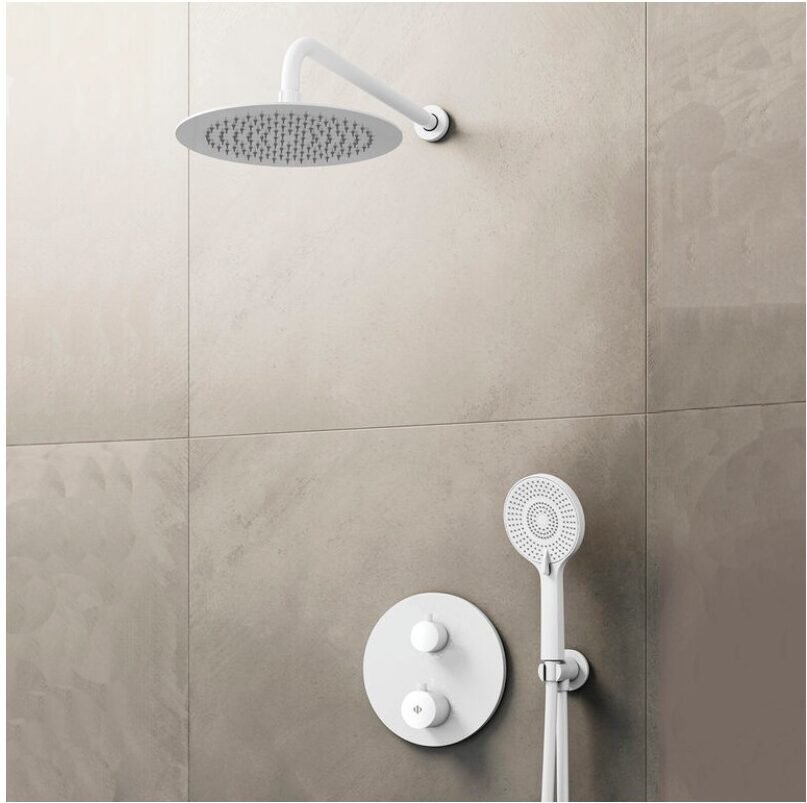 conjunto-para-ducha-empotrado-termostatico-round-blanco-e1763986682382.jpg Conjunto para ducha empotrado termostático ROUND BLANCO - Imagen 1