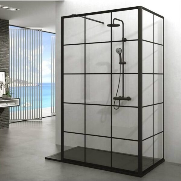 Mampara ducha fija SCREEN BLACK CHESS ANGULAR