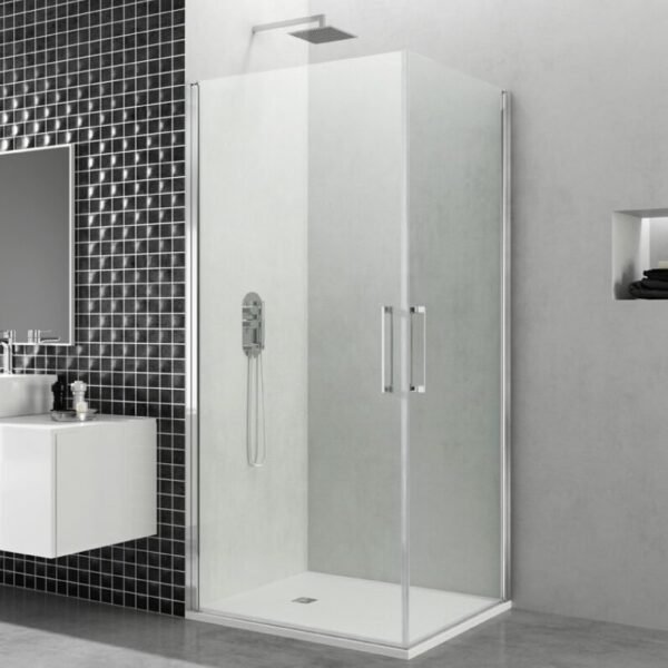 Mampara ducha Angular 2 puertas abatibles OPEN