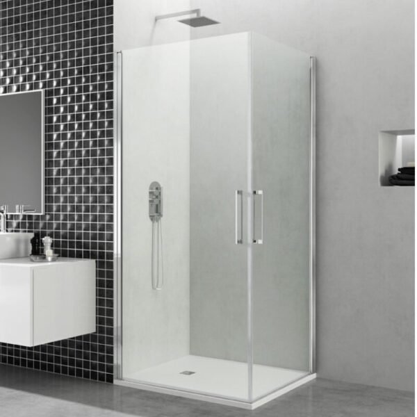Mampara ducha Angular 2 puertas abatibles OPEN