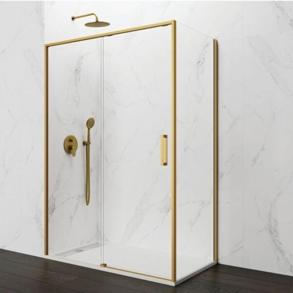 Mampara ducha angular fijo + corredera+ lateral fijo TWENTY ORO
