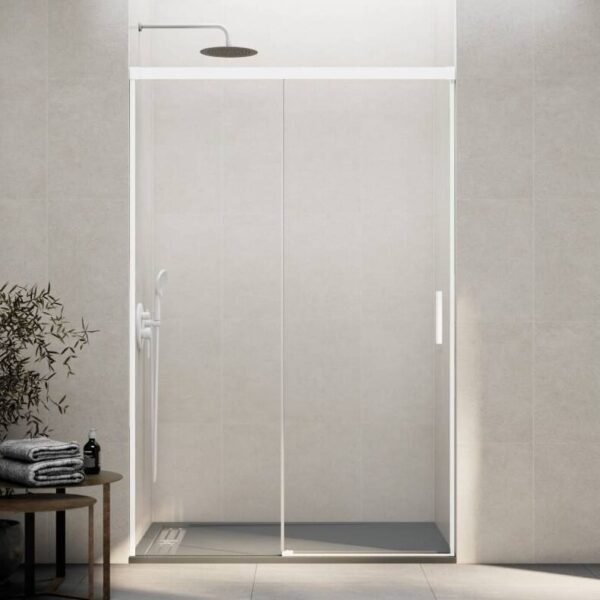 Mampara ducha fijo + corredera BASIC BLANCA