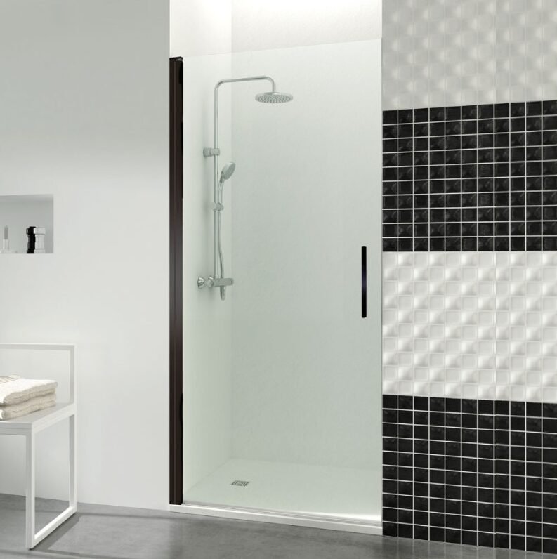 mampara-ducha-frontal-abatible-open-negra-con-cierre-iman-a-pared-e1764603276407.jpg Mampara ducha frontal abatible OPEN NEGRA con cierre imán a pared - Imagen 1