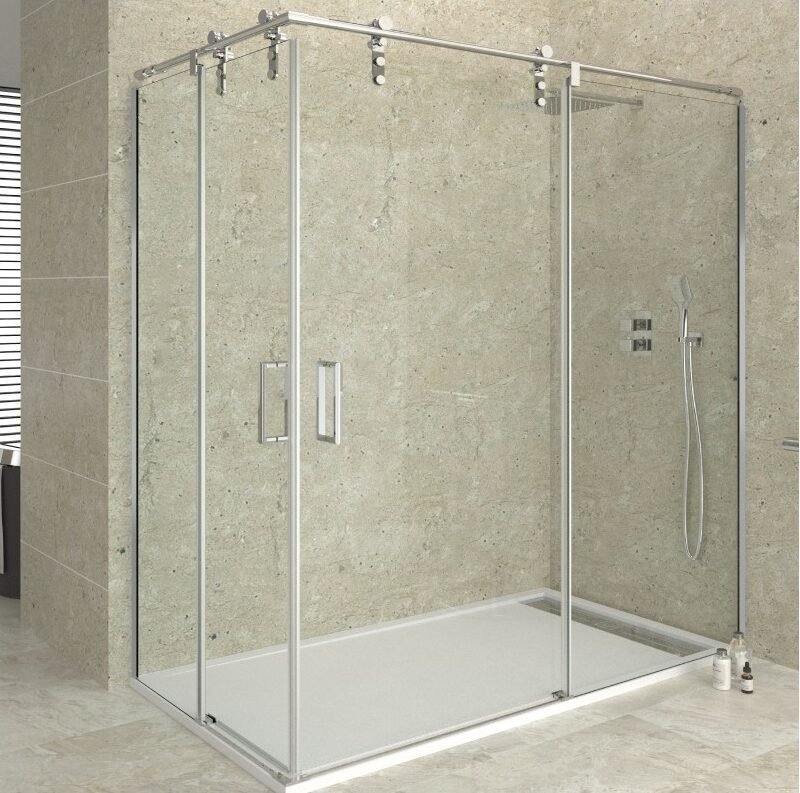 mampara-inox-angular-2f-2c-moving-e1764940570929.jpg Mampara angular acero inoxidable 2 fijos + 2 correderas MOVING - Imagen 1