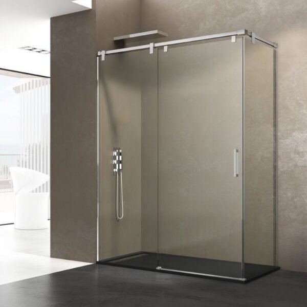 Mampara INOX fijo + corredera + lateral fijo FUTURA