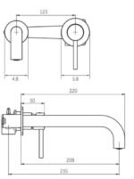 Grifo empotrable de lavabo SIRIO blanco - Imagen 3