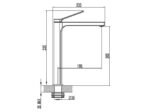 Grifo monomando para lavabo caño alto TARSIO Negro - Imagen 2