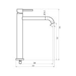 Grifo monomando para lavabo caño alto SIRIO NÍQUEL - Imagen 2