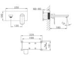 Grifo empotrable lavabo cromado CASSIO - Imagen 3
