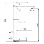 Grifo monomando lavabo caño alto CASSIO negro - Imagen 2
