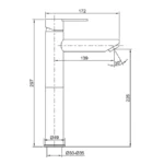 Grifo monomando para lavabo caño alto IONY - Imagen 2