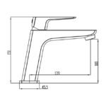 Grifo monomando para lavabo Oro MARRIOT - Imagen 3