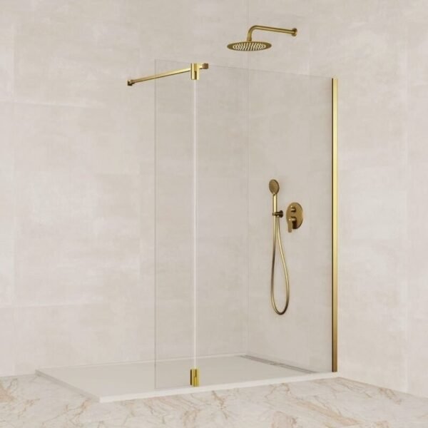 Mampara cristal Fijo + Abatible SCREEN ORO BISAGRA