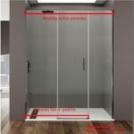 Mampara ducha fijo + puerta + fijo BASIC NÍQUEL - Imagen 3