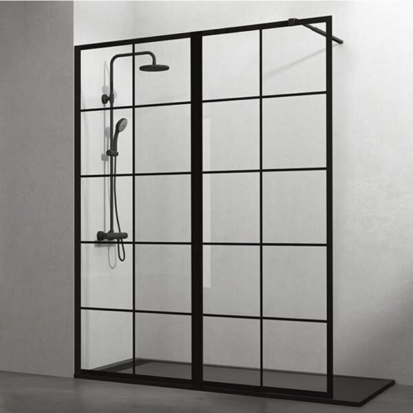 Mampara cristal fijo SCREEN XXL BLACK CHESS
