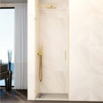 Mampara ducha 1 puerta abatible GLASS bisagra a pared Oro
