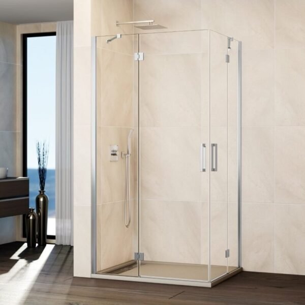 Mampara ducha angular fijo + 2 puertas abatibles + fijo GLASS Combi H